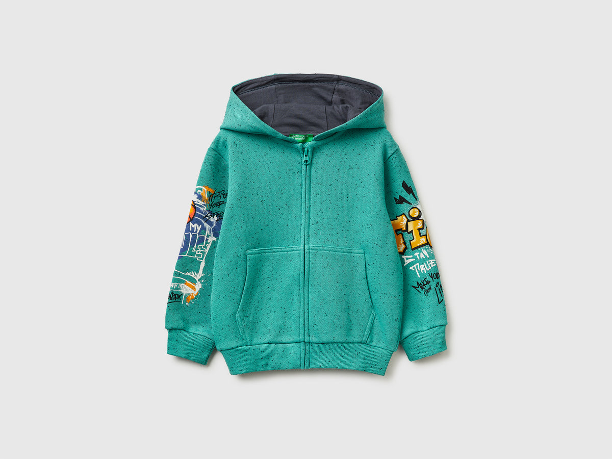 Oversized sweatshirt with zip and prints - ucb_image_FS