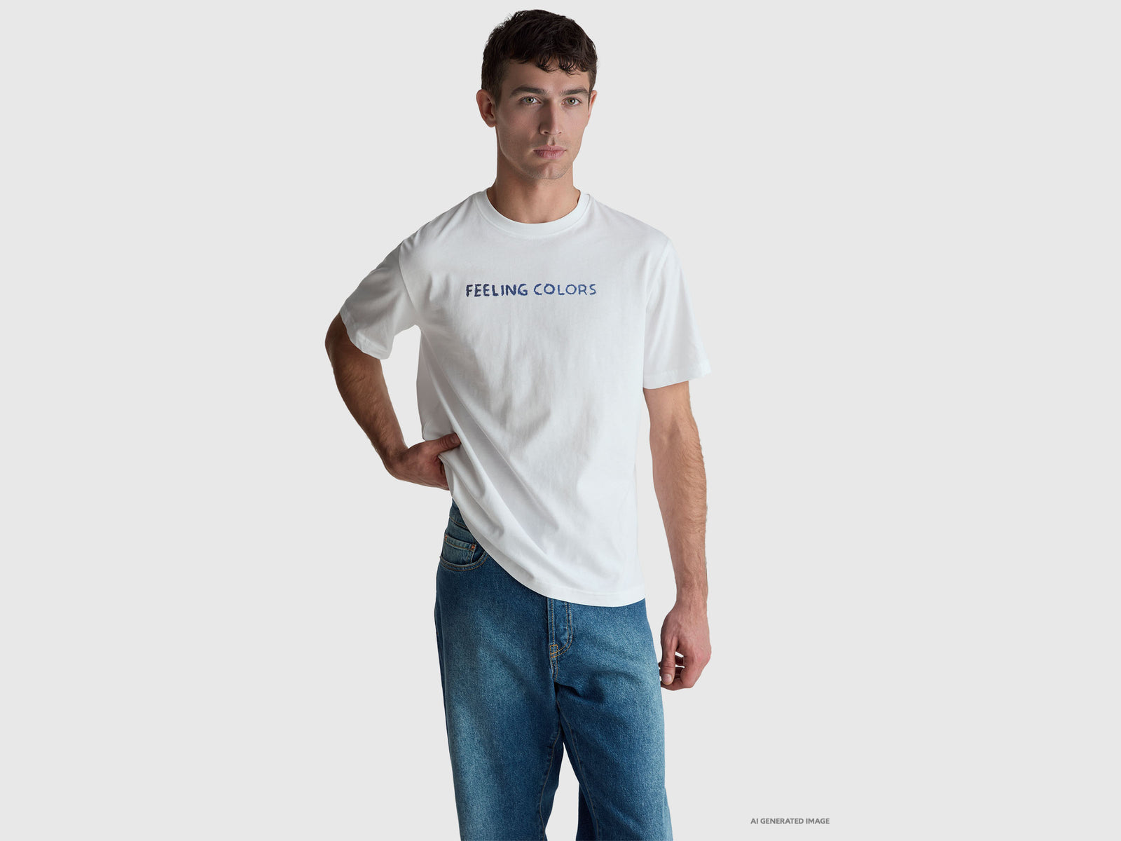 T-shirt relaxed fit com estampa à frente e atrás - ucb_image_F