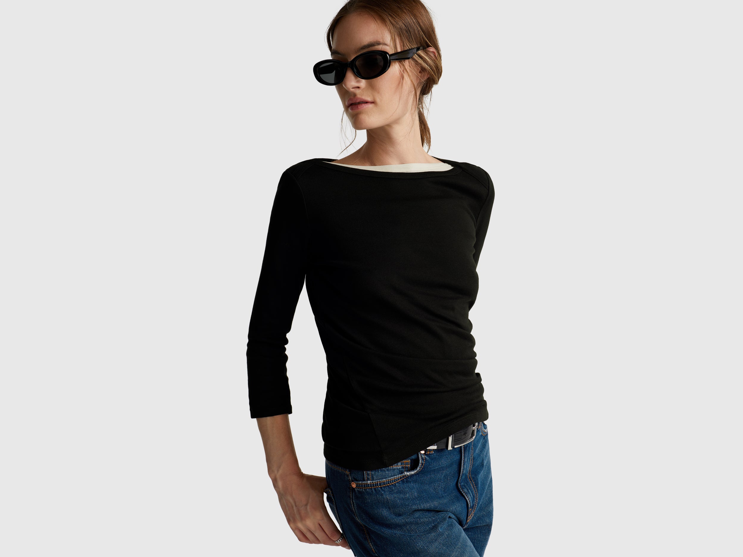 T-shirt com decote à barco - ucb_image_F