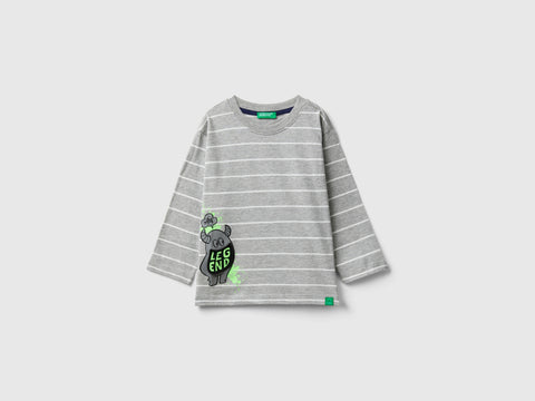 T-shirt às riscas com aplicação - ucb_image_FS