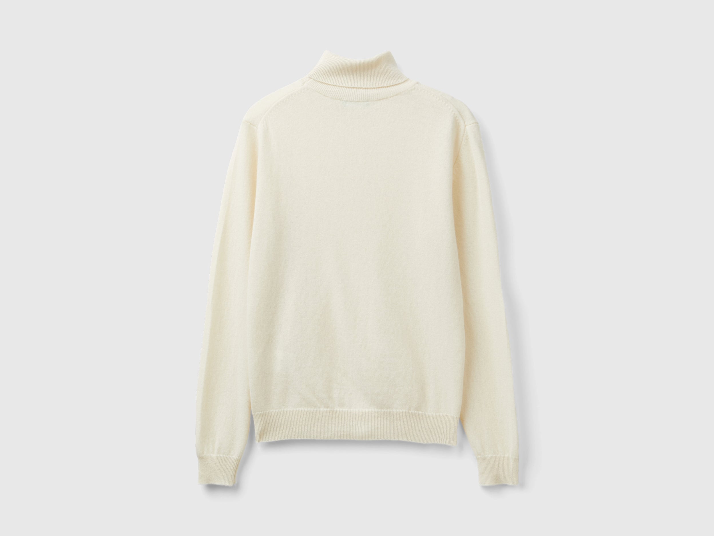 Camisola de gola alta nata em pura lã Merino - ucb_image_BS