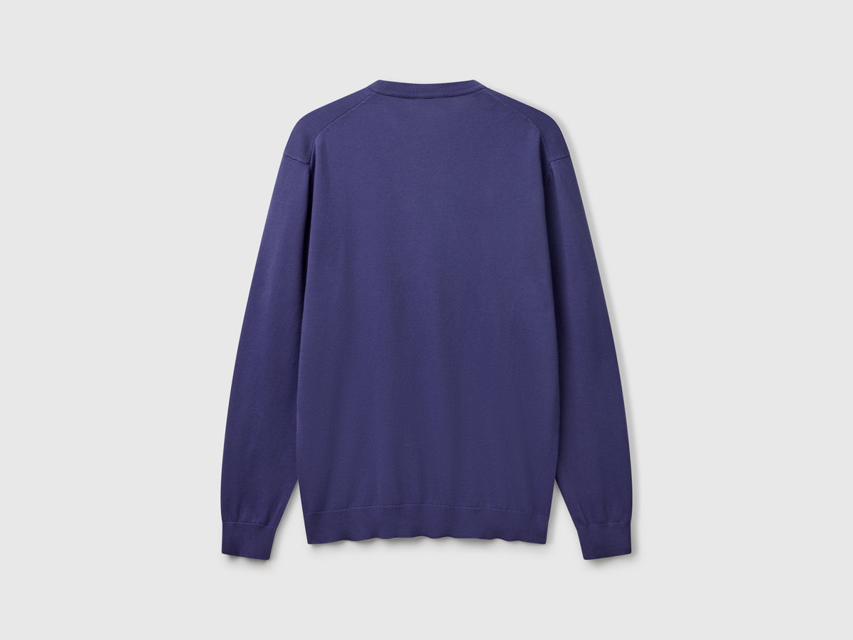 Camisola em algodão puro com decote em V - ucb_image_BS