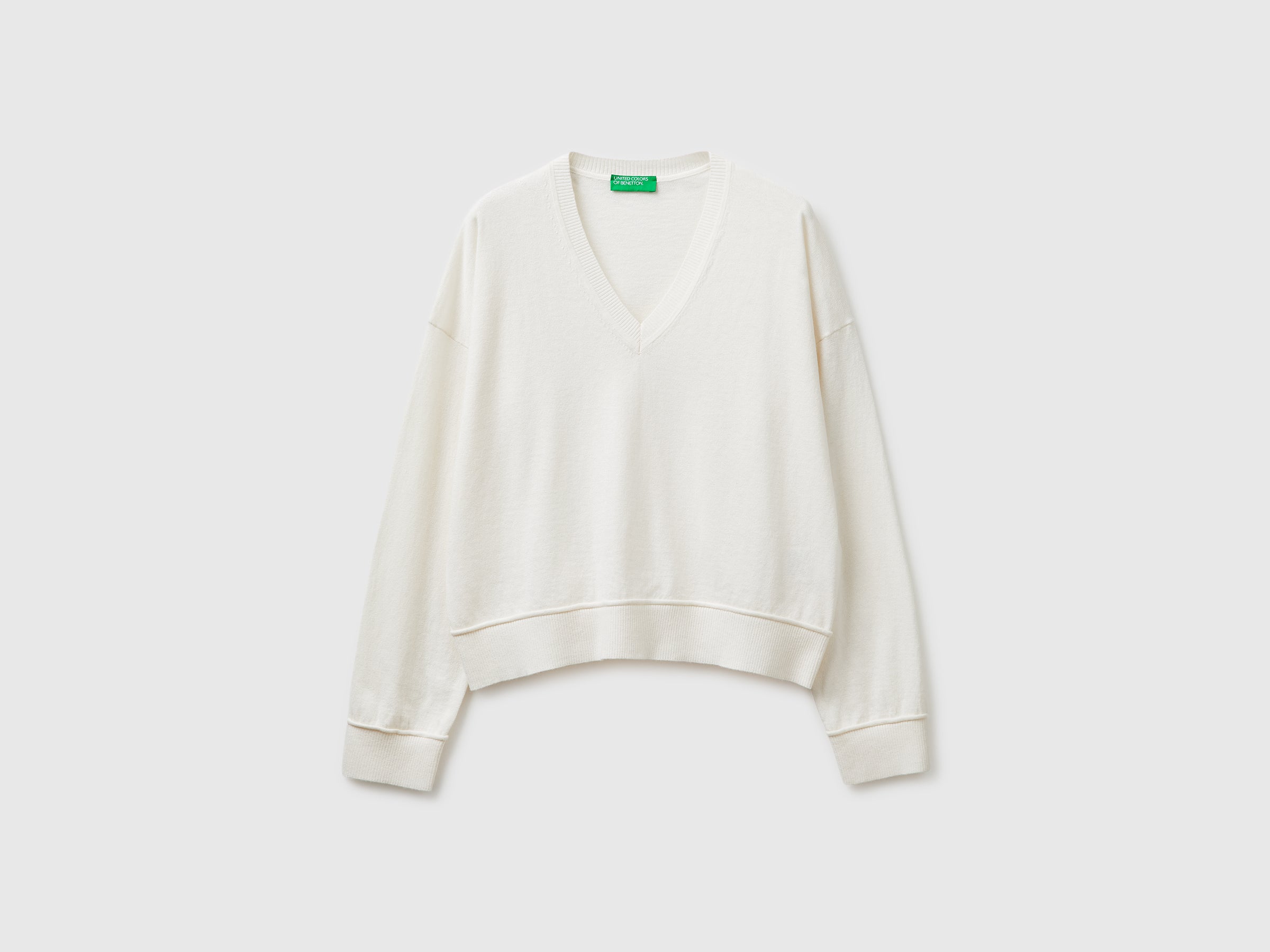 Camisola decote em V em algodão e lã - ucb_image_FS