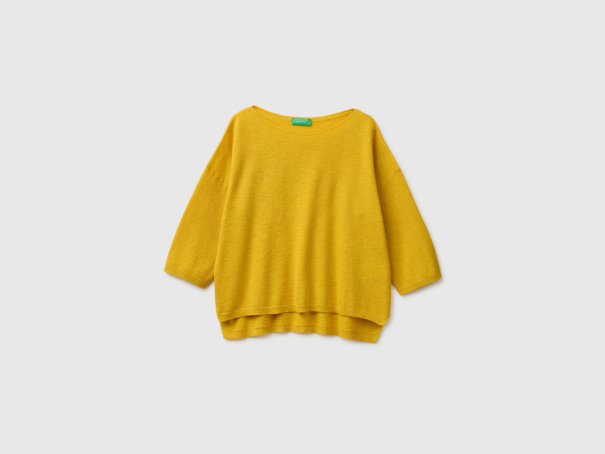 Camisola boxy fit em mistura de linho - ucb_image_FS
