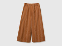 Wide-leg striped linen blend trousers - ucb_image_BS