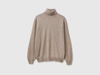 Camisola de gola alta tortora em pura lã Merino - ucb_image_FS