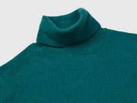 Camisola de gola alta verde em pura lã Merino - ucb_image_DS1