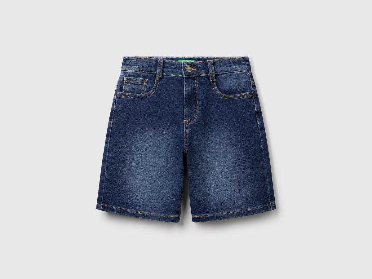 Straight Bermuda shorts in stretch denim - ucb_image_FS