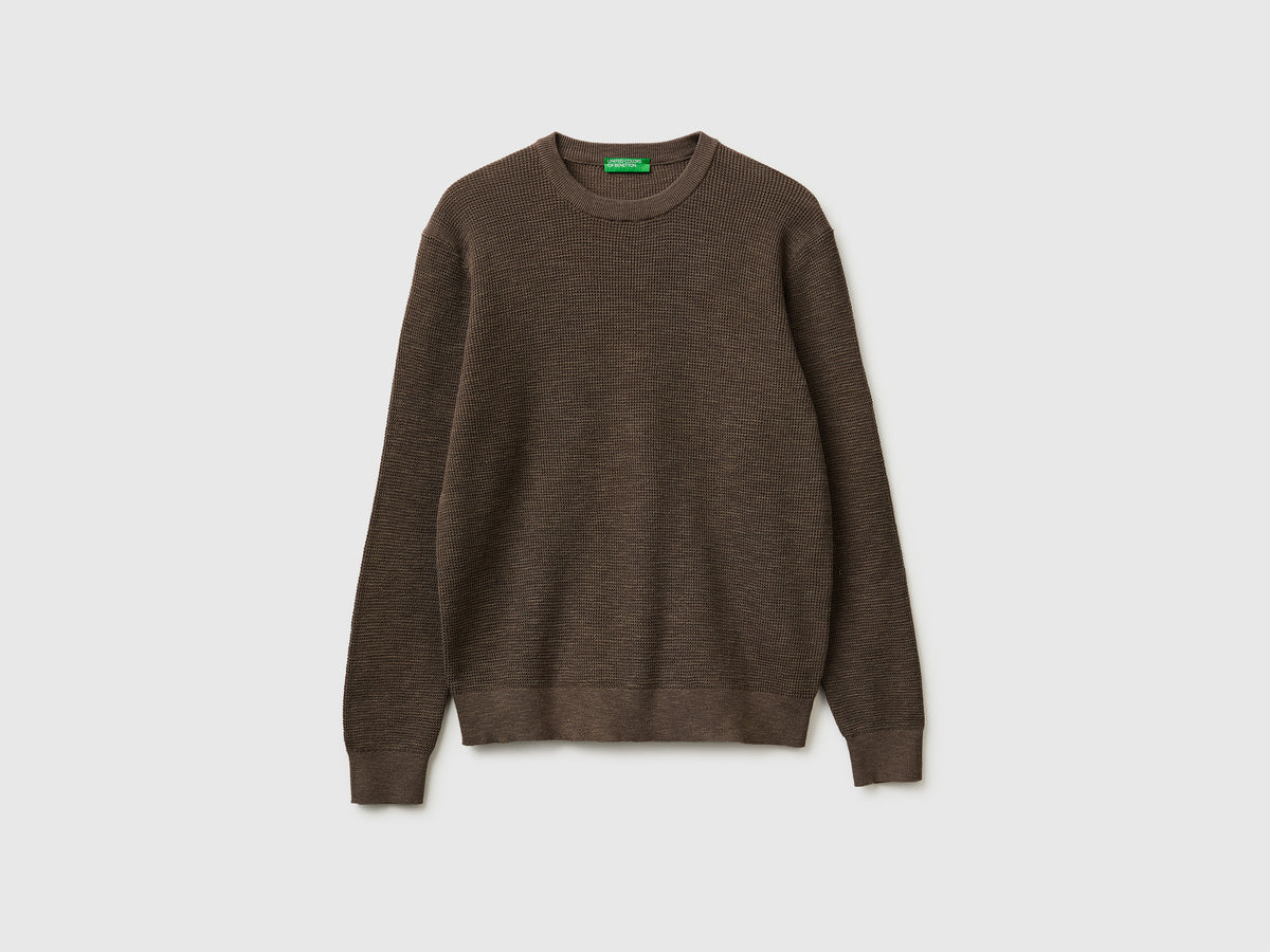 Crew neck sweater in linen blend - ucb_image_FS