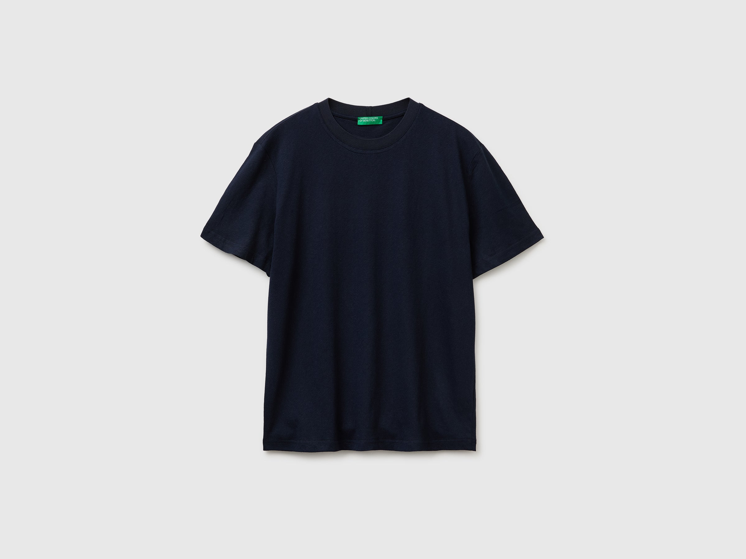 T-shirt de gola redonda em mistura de linho - ucb_image_FS