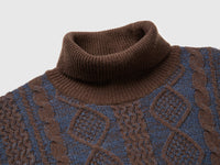 Camisola de gola alta trabalhada em mistura de lã - ucb_image_DS1