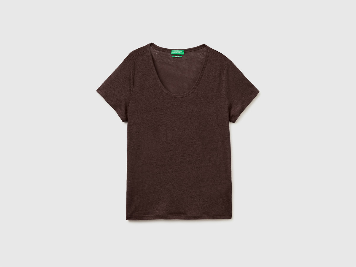Round-neck T-shirt in pure linen - ucb_image_FS