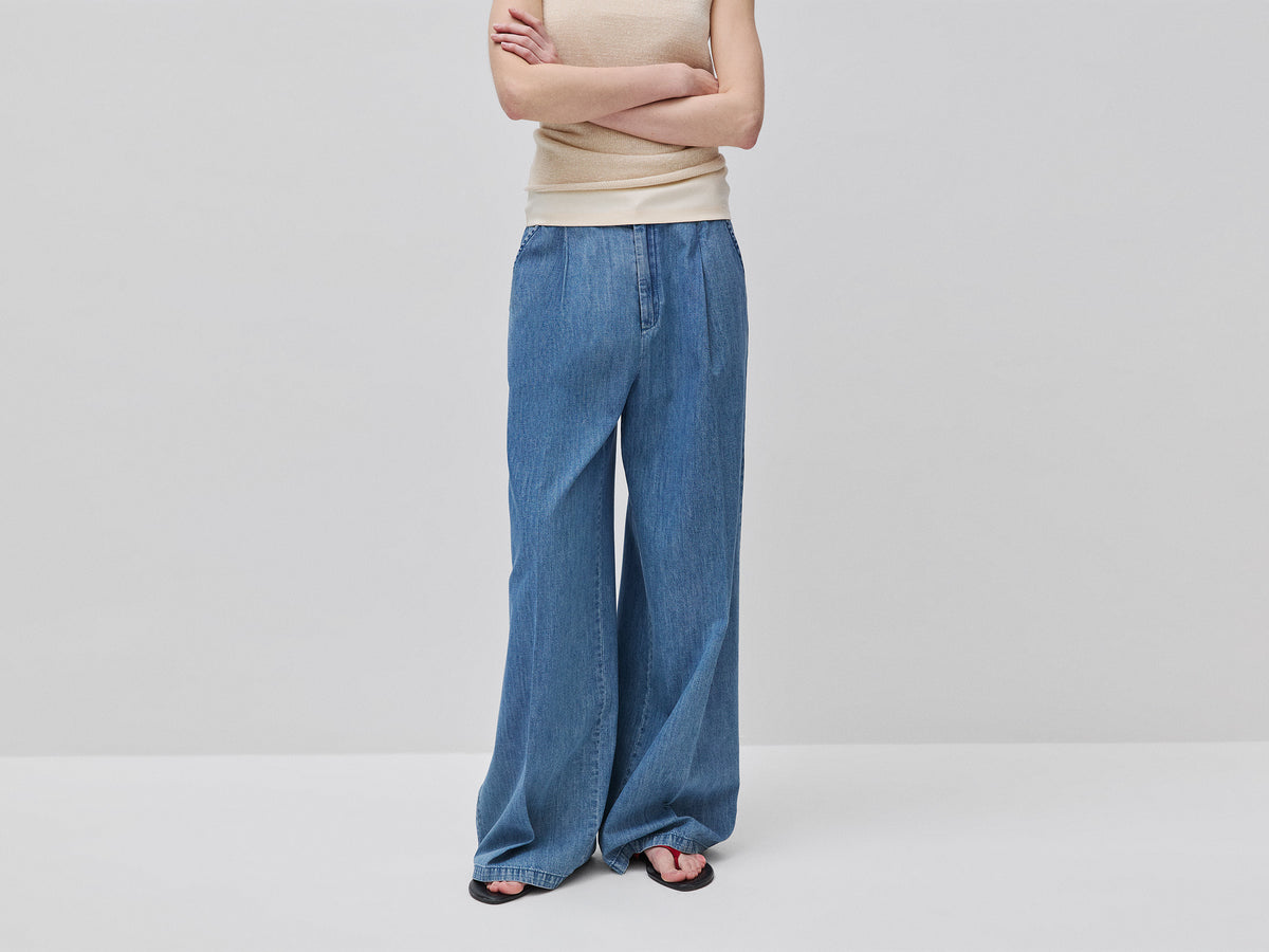 Calças wide fit em denim - ucb_image_F