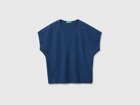 Camisola decote em V em mistura de linho - ucb_image_FS