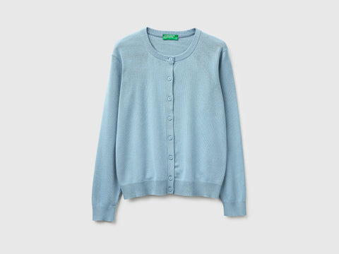 Light blue cardigan in tricot cotton - ucb_image_FS