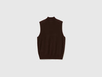 Camisola de gola alta sem mangas em mistura de lã ultraligeira - ucb_image_BS