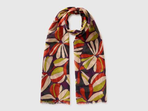 Floral linen blend scarf - ucb_image_FS