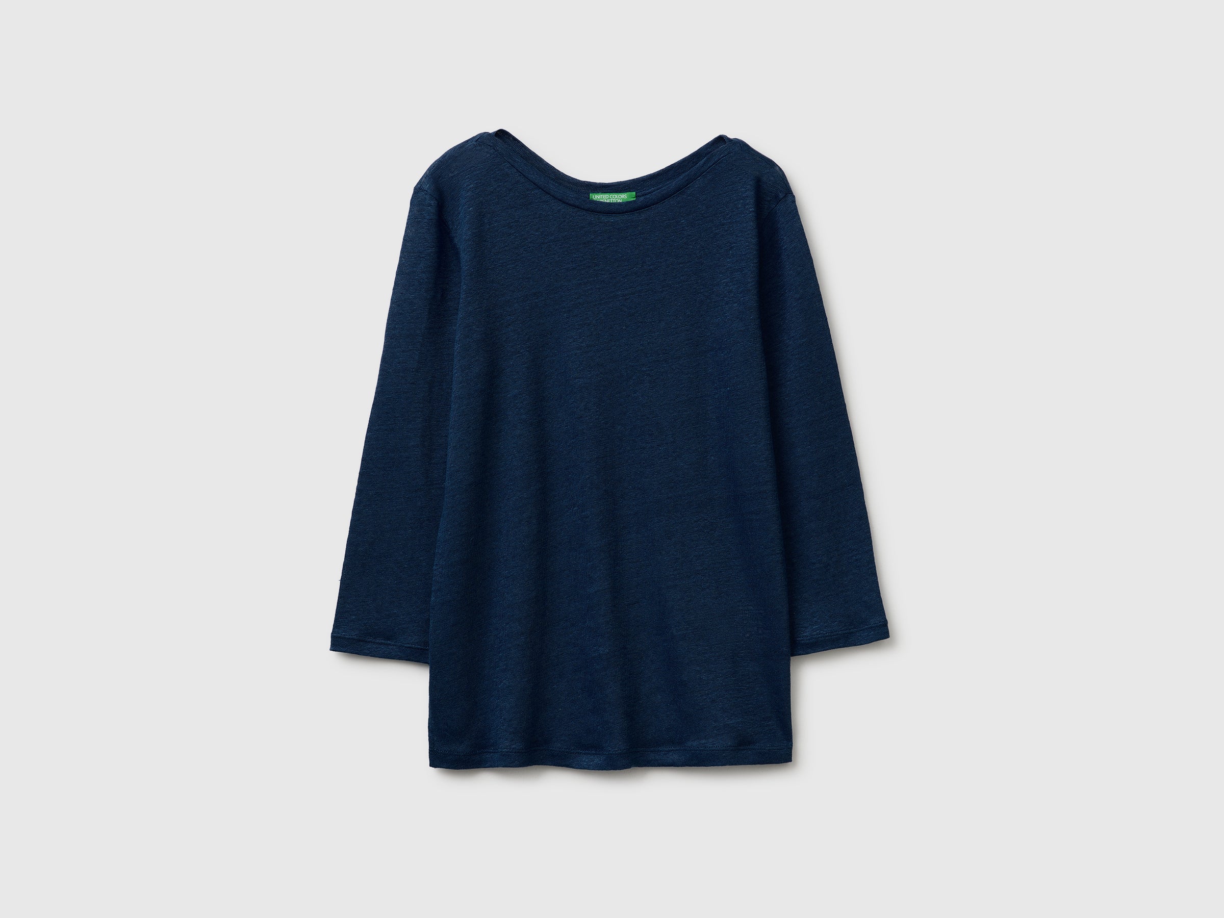 Boat-neck T-shirt in pure linen - ucb_image_FS