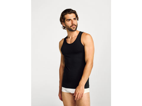 T-shirt sem mangas de roupa interior em algodão orgânico stretch - ucb_image_F