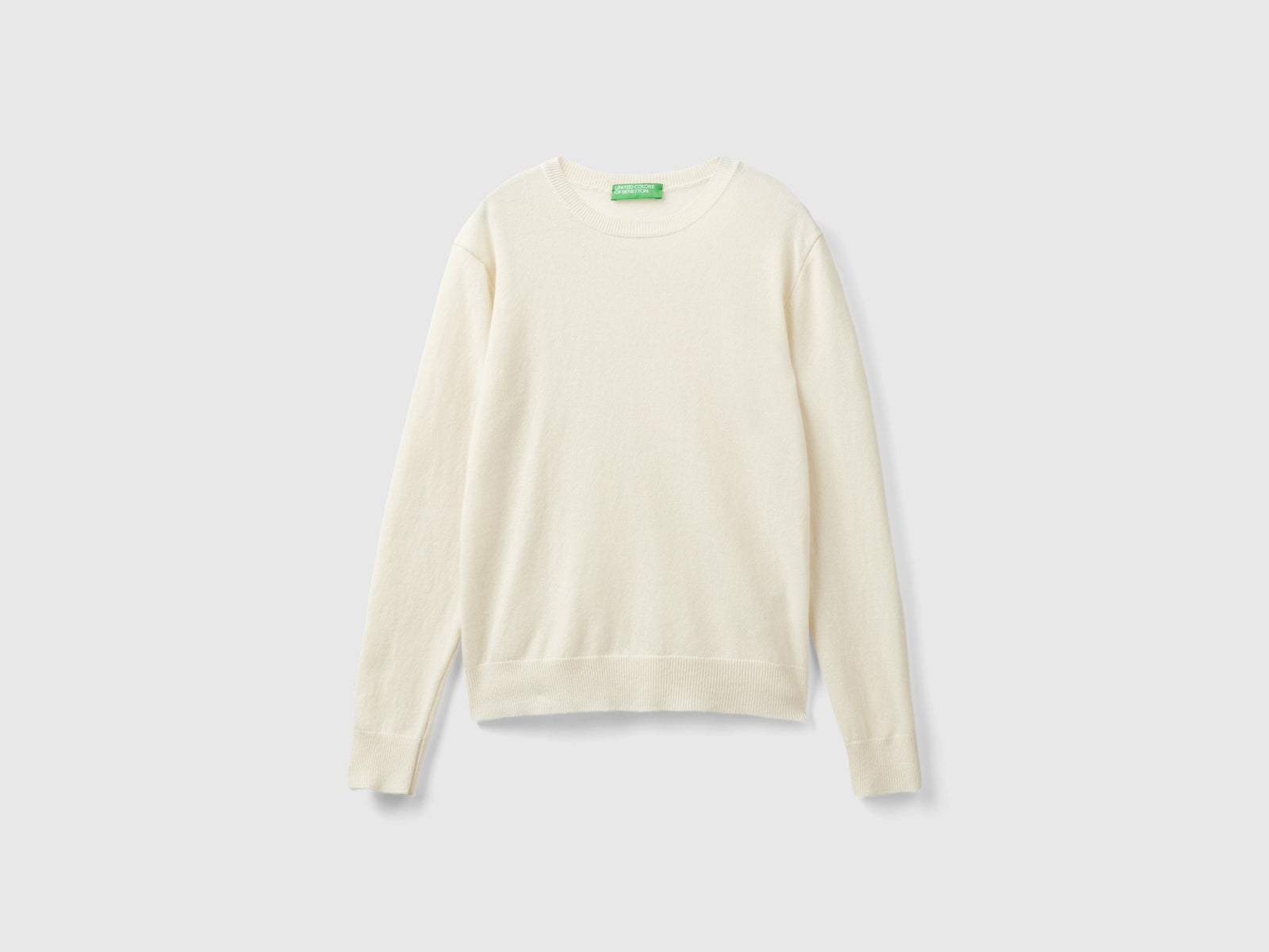 Cardigã de gola redonda nata em pura lã Merino - ucb_image_FS