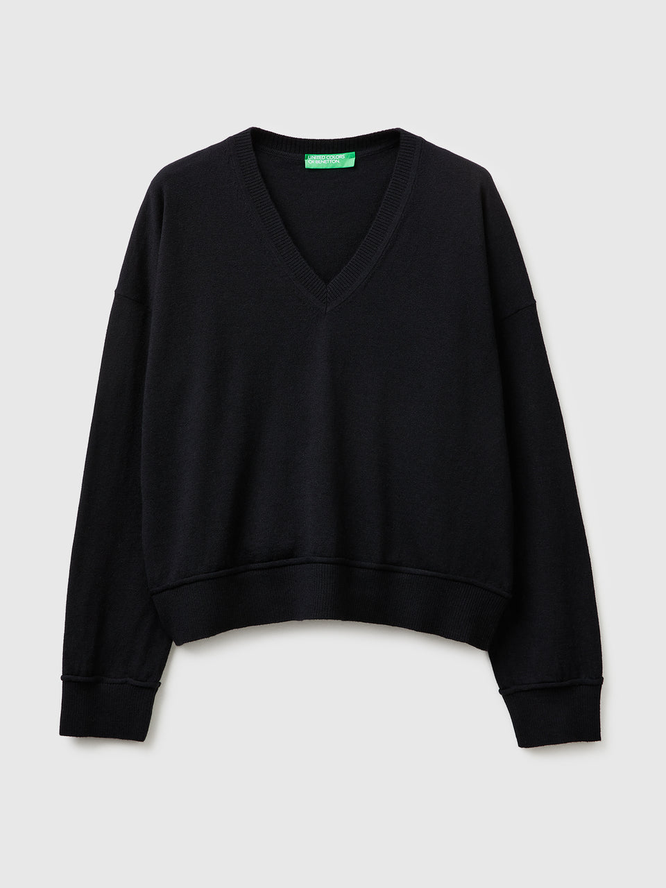 Camisola decote em V em algodão e lã - ucb_image_FS