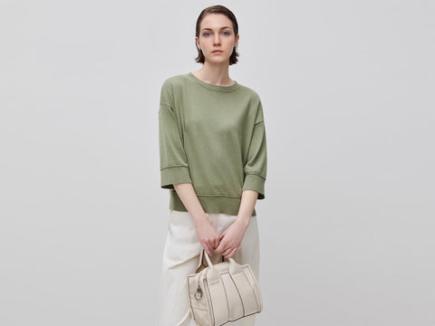 Camisola de gola redonda em algodão e lã - ucb_image_F