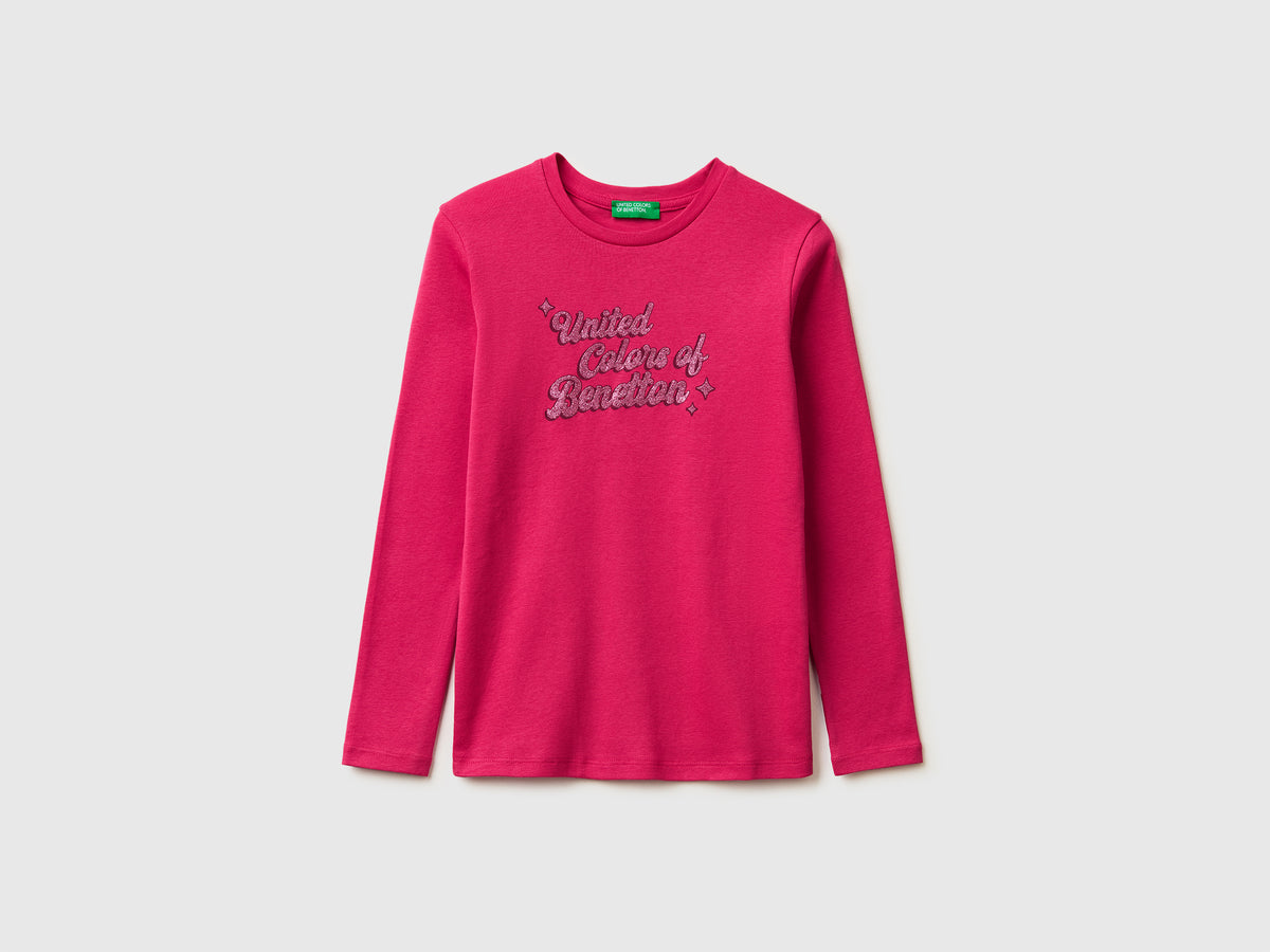 T-shirt with glittery logo in organic cotton - ucb_image_FS