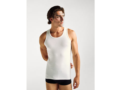 T-shirt sem mangas de roupa interior em algodão orgânico stretch - ucb_image_F