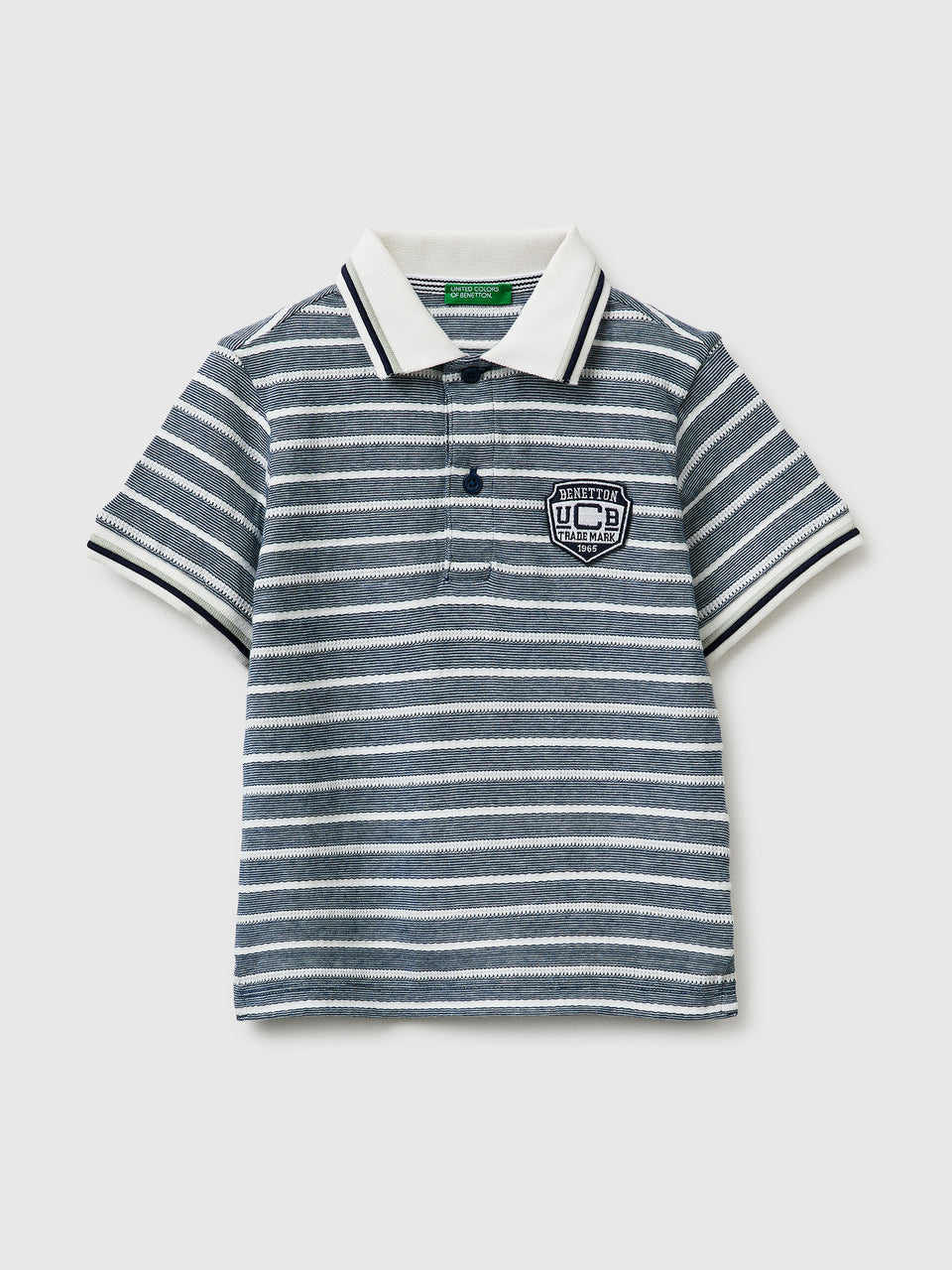 Striped polo shirt with patch - ucb_image_FS