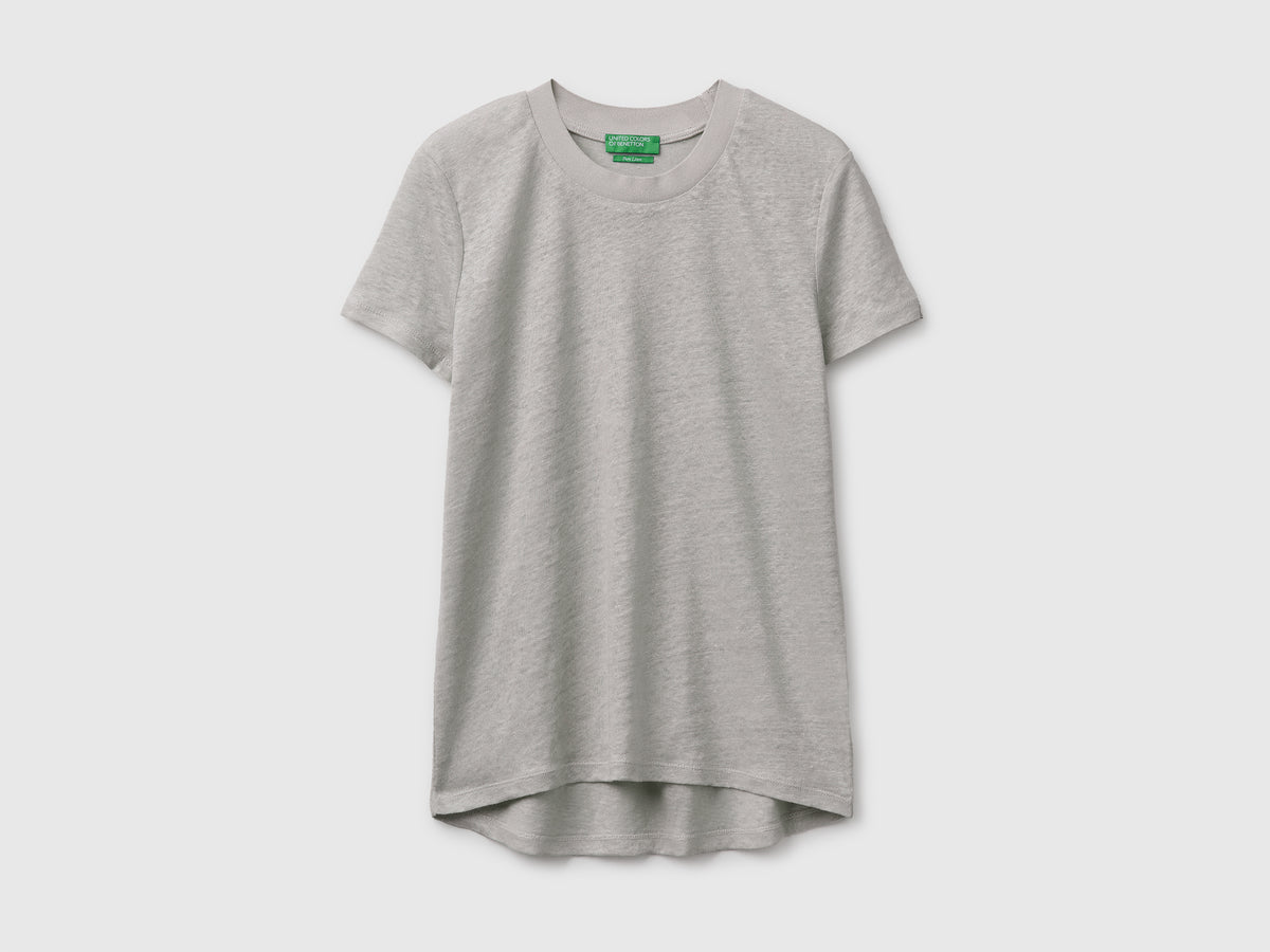 Crew neck T-shirt in pure linen - ucb_image_FS
