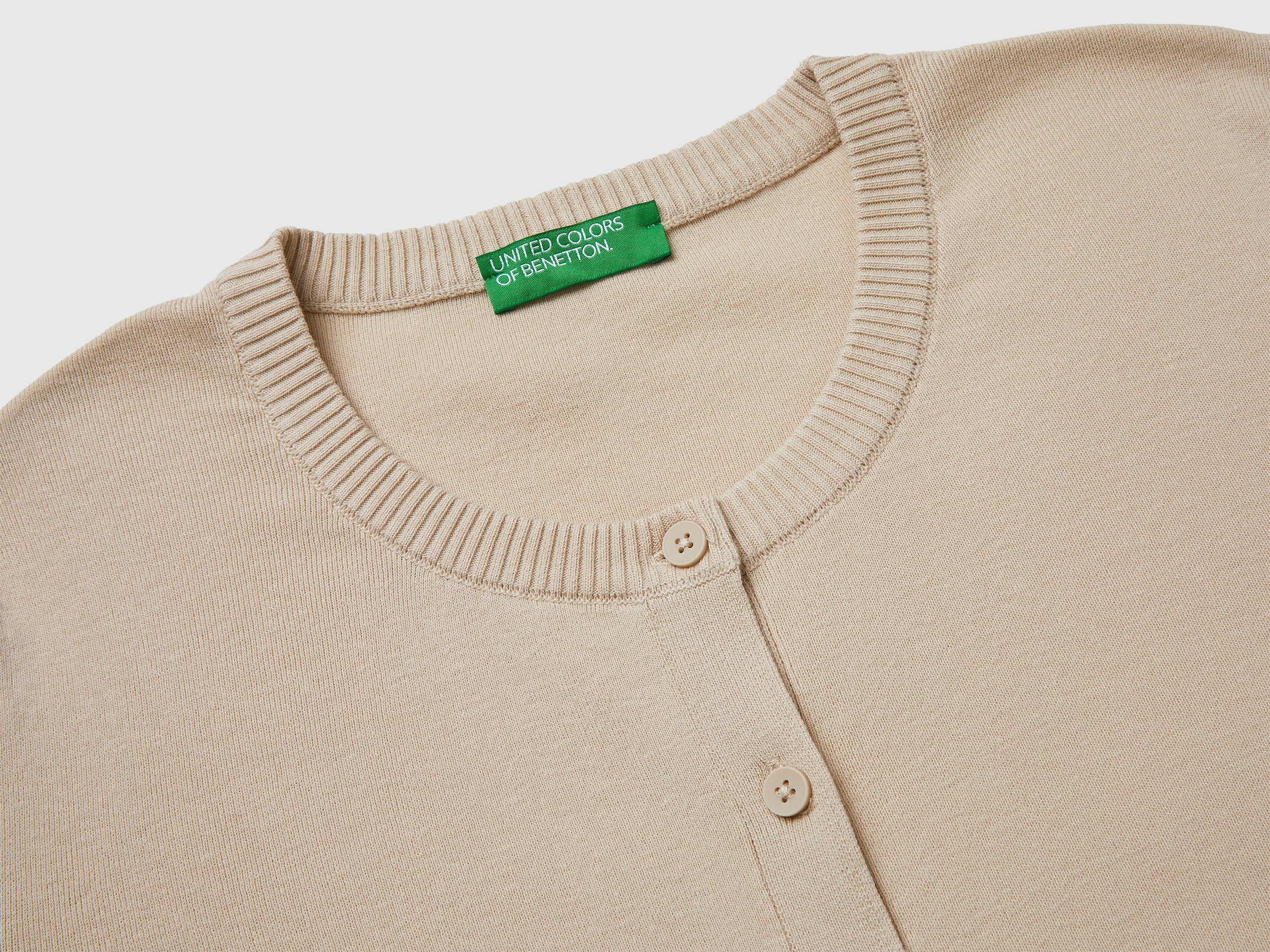 Beige cardigan in tricot cotton - ucb_image_DS1