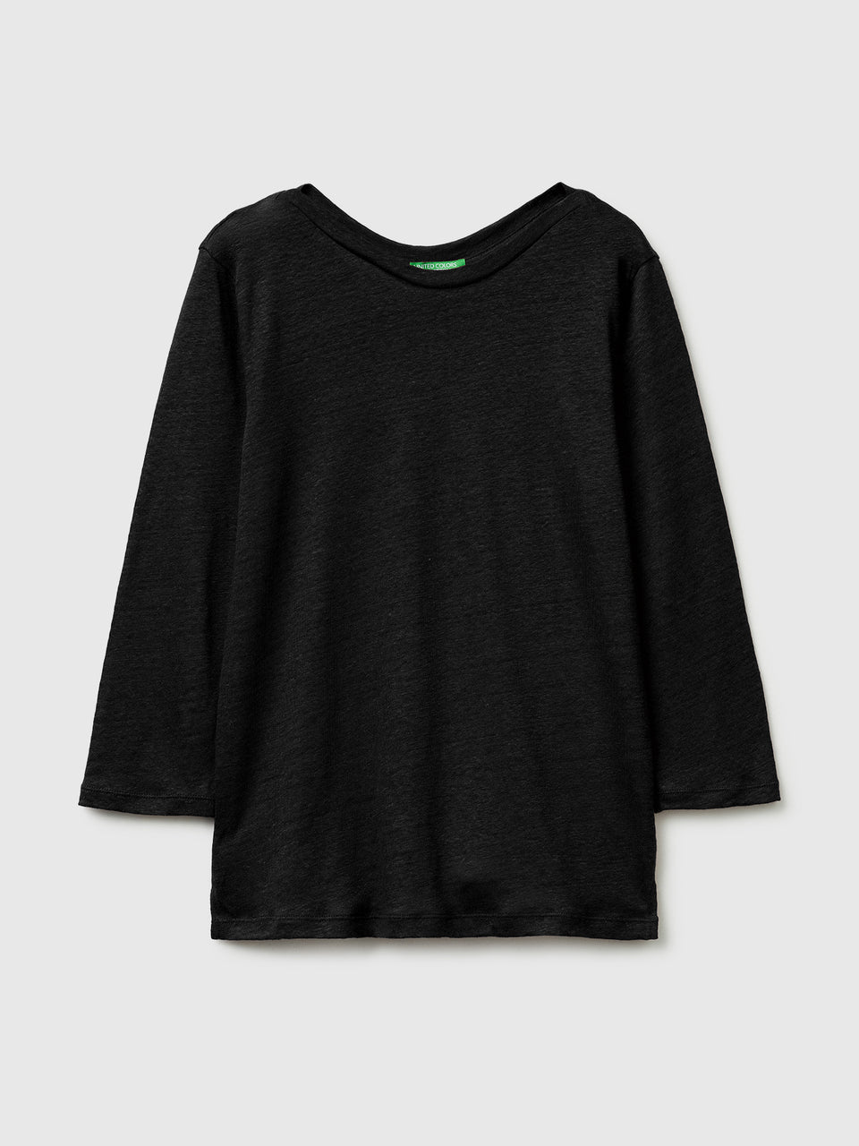 Boat-neck T-shirt in pure linen - ucb_image_FS