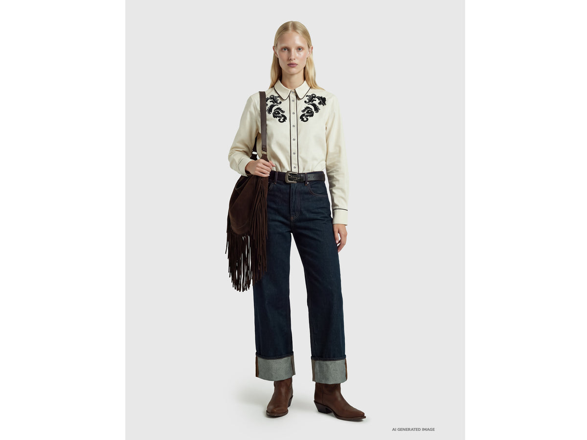 Jeans cropped com dobra lavagem rinse - ucb_image_FY