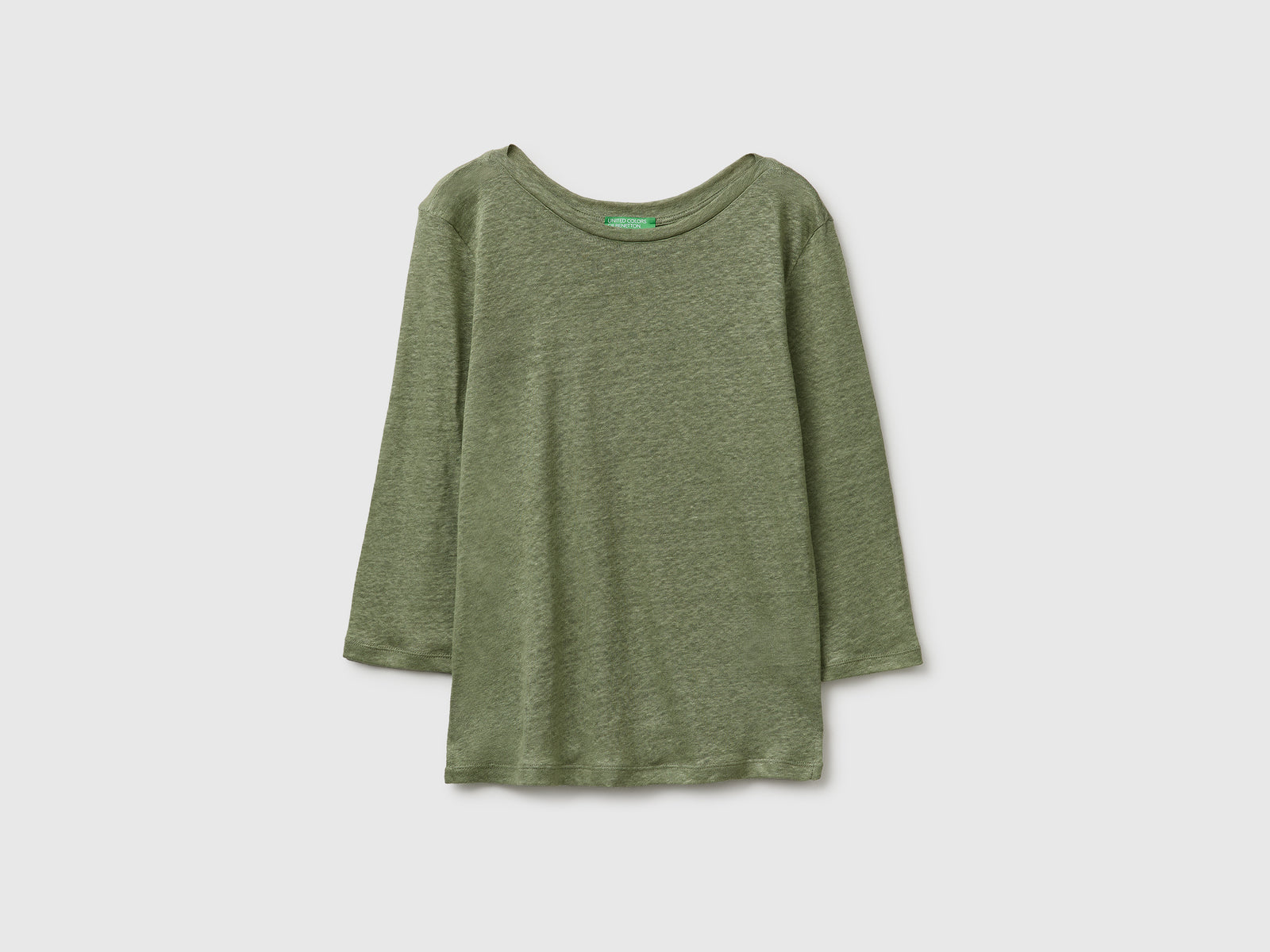 Boat-neck T-shirt in pure linen - ucb_image_FS