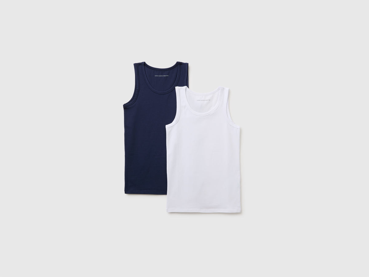 Duas t-shirts sem mangas de roupa interior em algodão stretch - ucb_image_FS