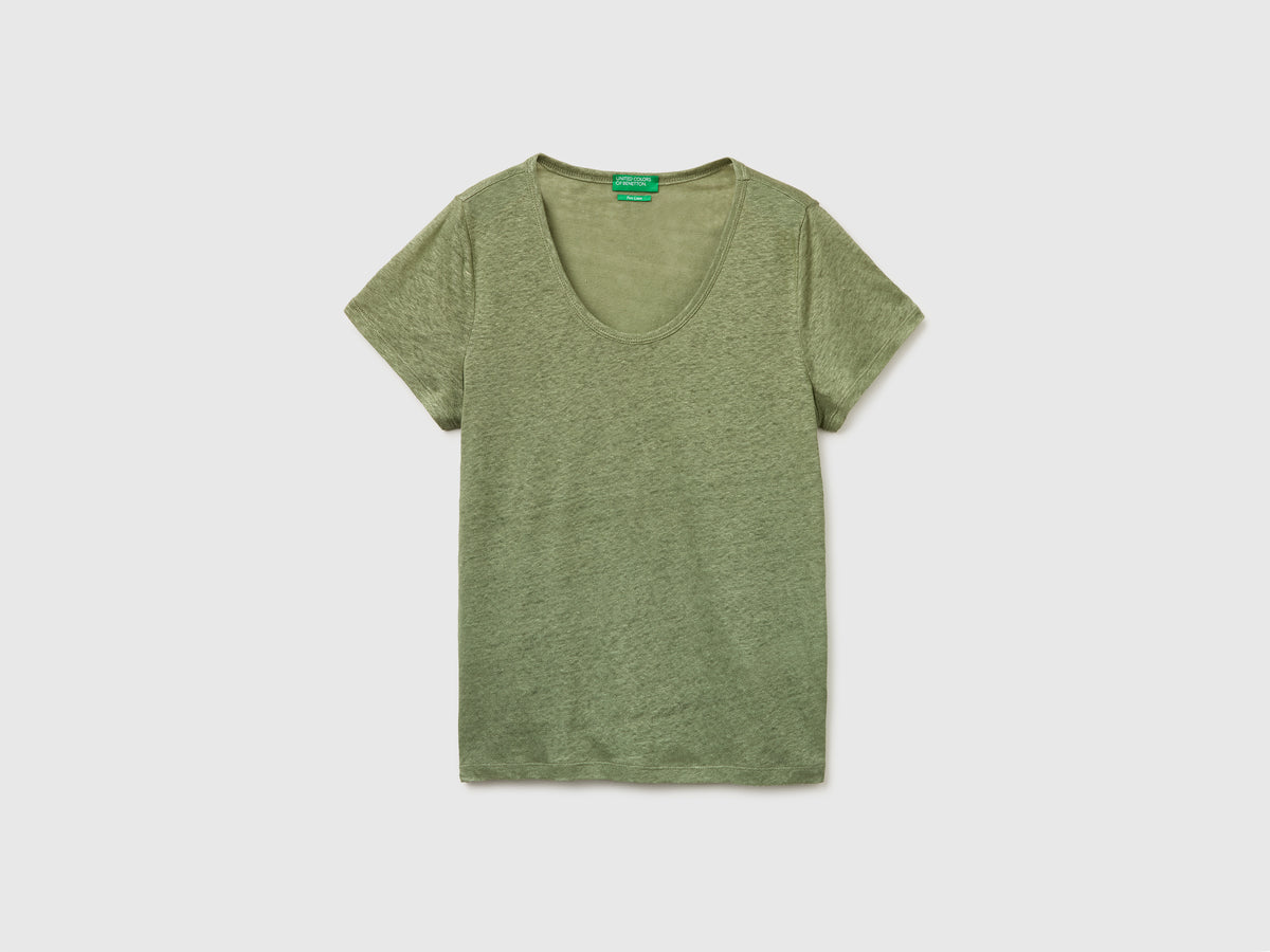 Round-neck T-shirt in pure linen - ucb_image_FS