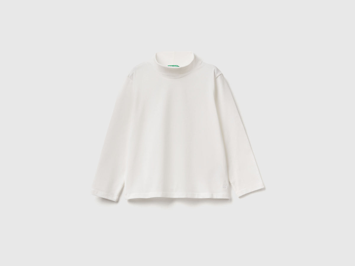 T-shirt de gola alta em algodão stretch - ucb_image_FS