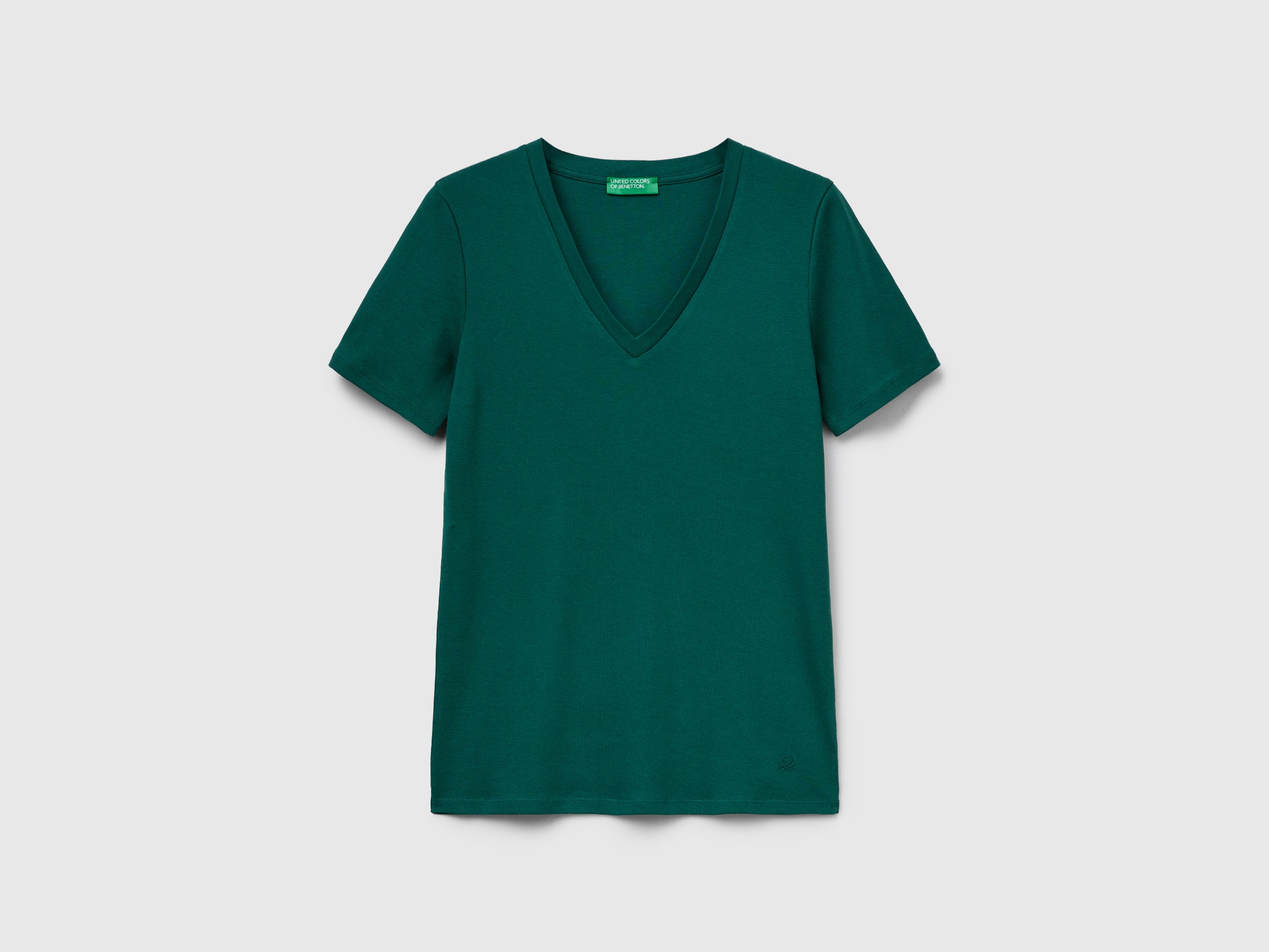 T-shirt em algodão puro com decote em V - ucb_image_FS