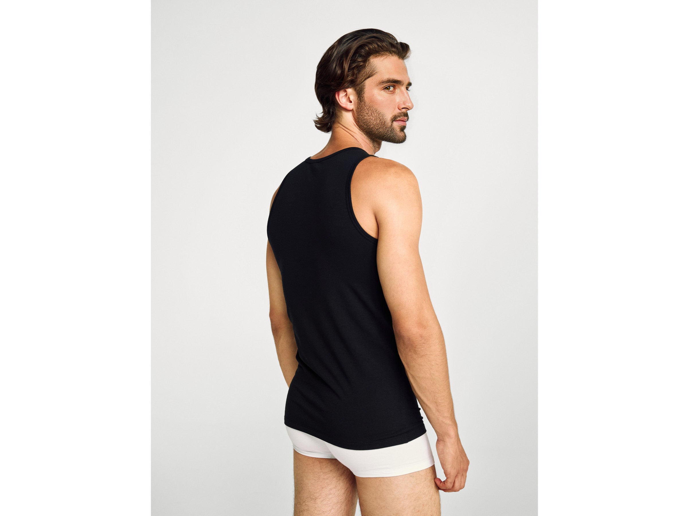 T-shirt sem mangas de roupa interior em algodão orgânico stretch - ucb_image_B