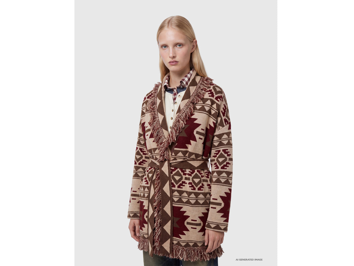 Casaco de malha jacquard com franjas - ucb_image_F