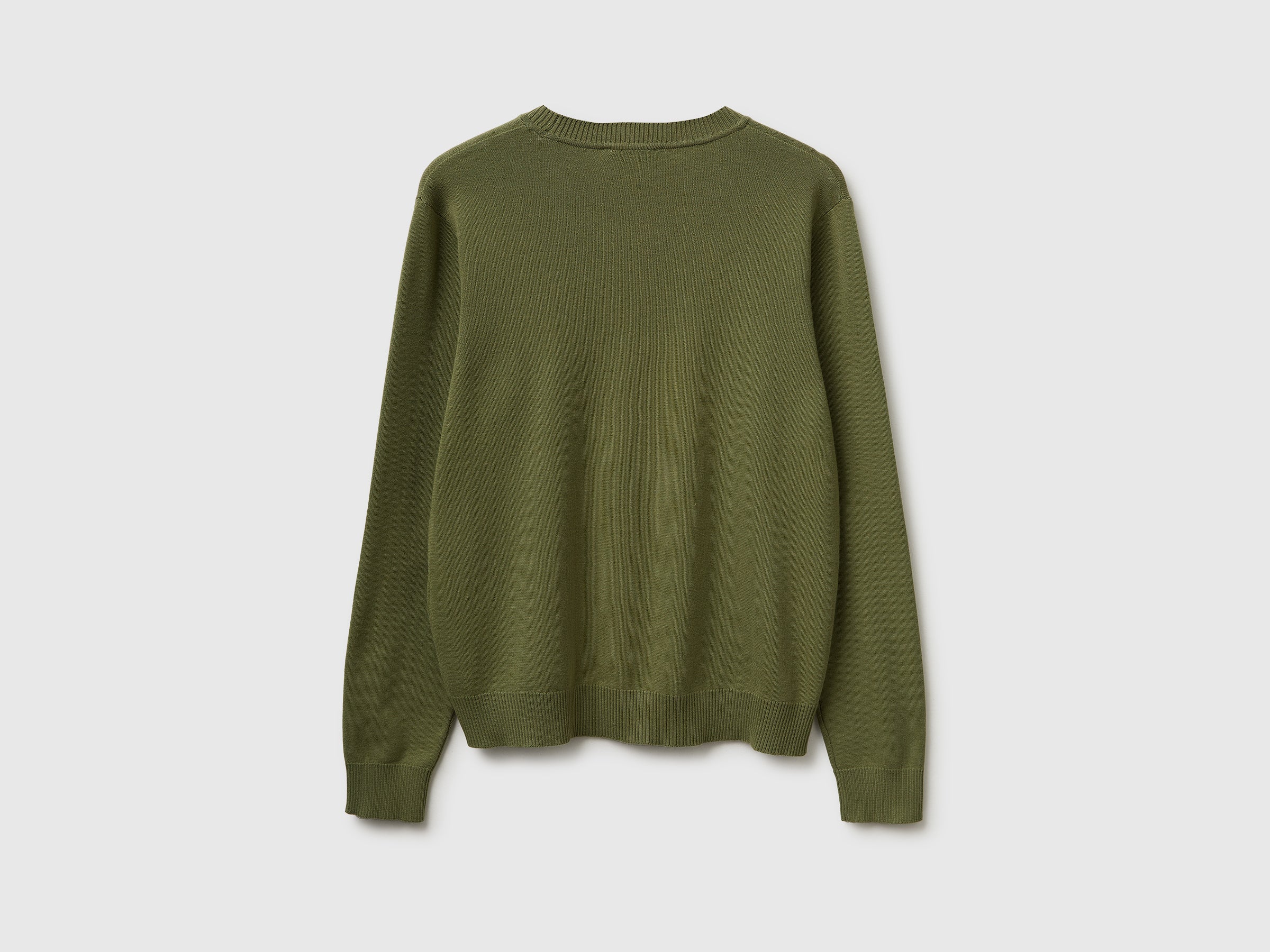 Olive green sweater in tricot cotton - ucb_image_BS
