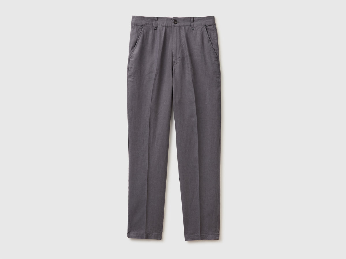Straight chinos in pure linen - ucb_image_FS