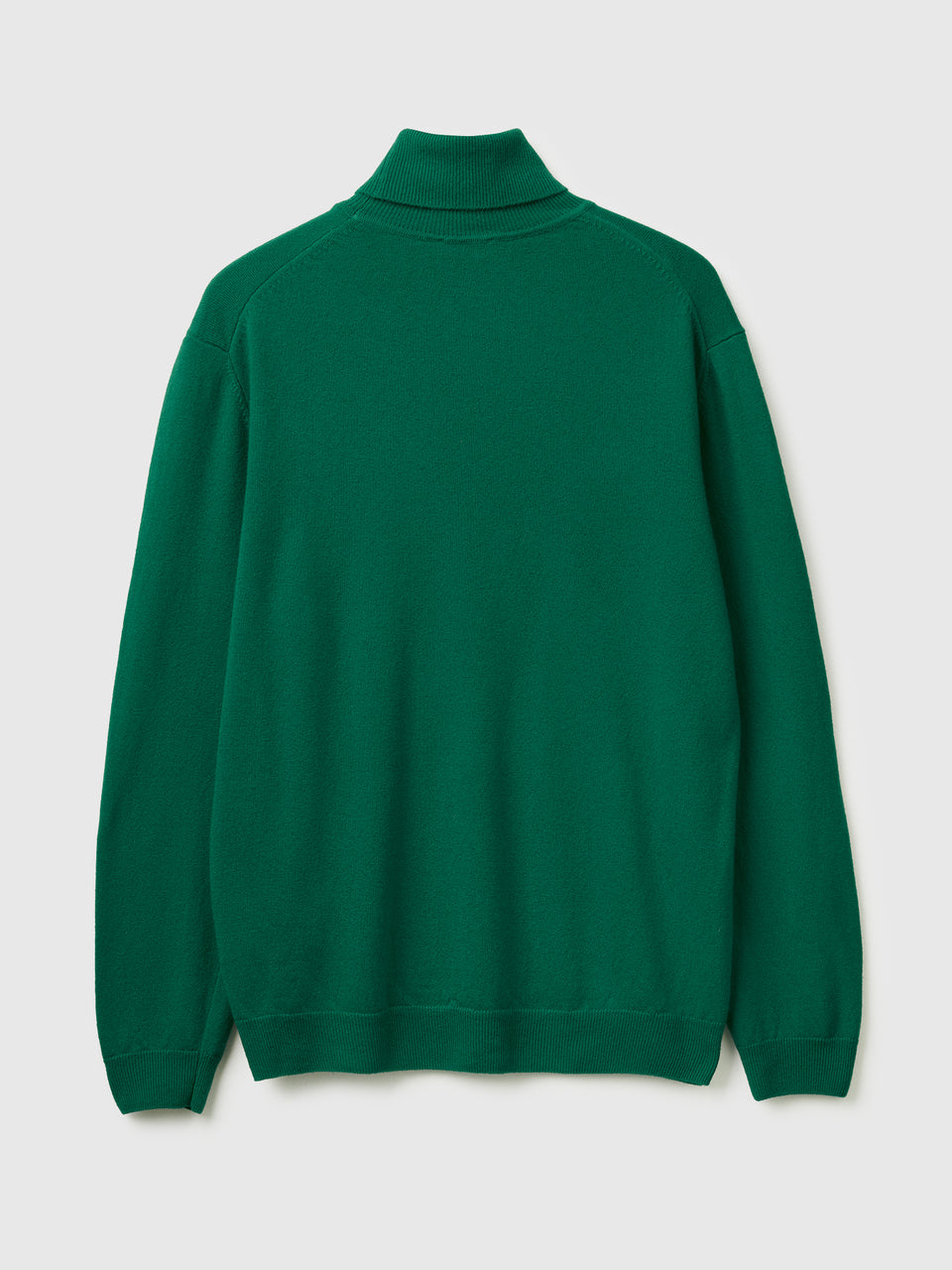 Camisola de gola alta verde floresta em pura lã Merino - ucb_image_BS