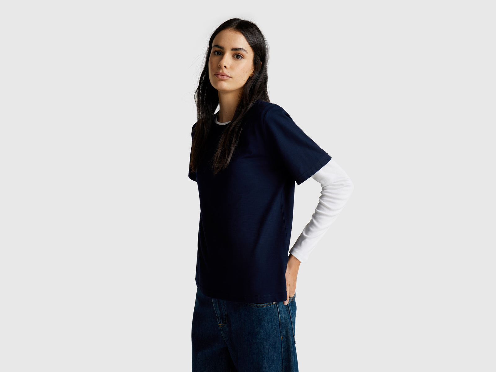 Crew neck t-shirt in slub cotton