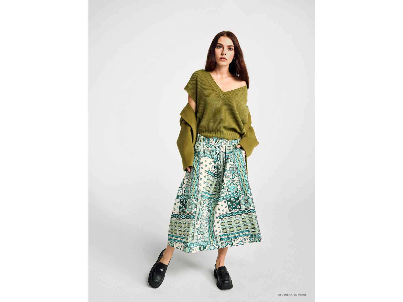 Pencil skirt with bandana print