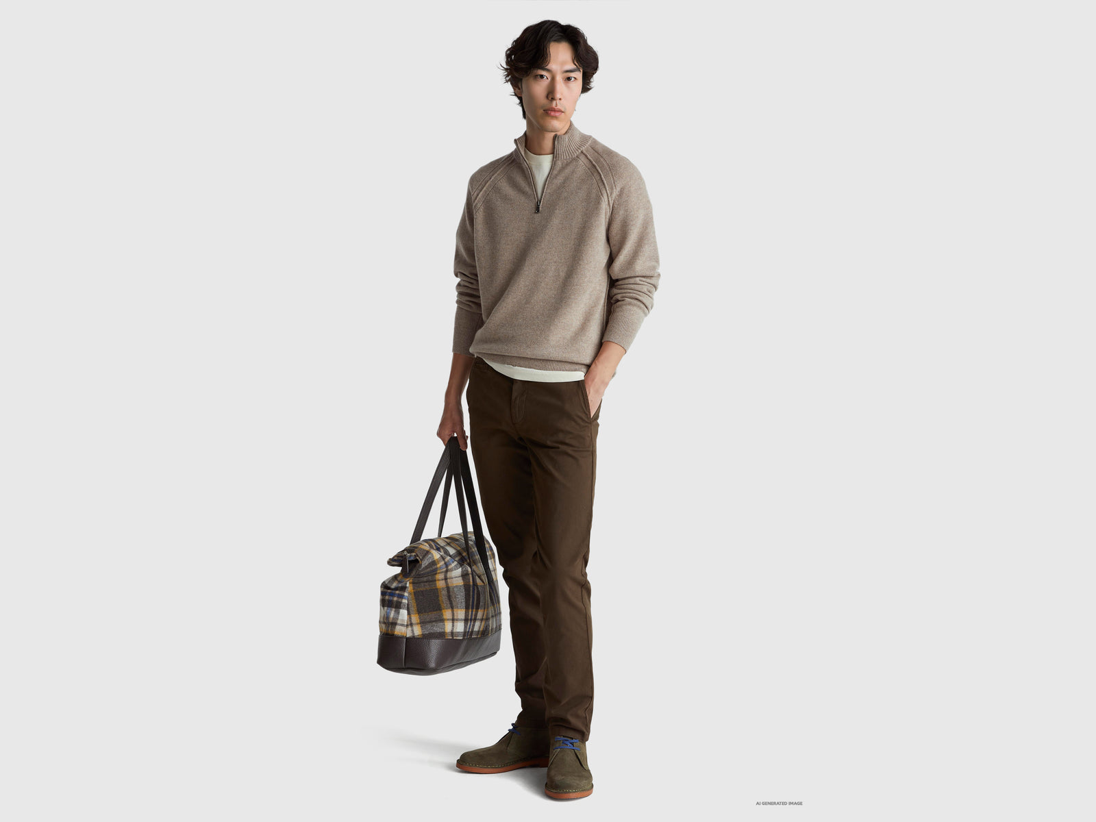 Dark brown slim fit chinos
