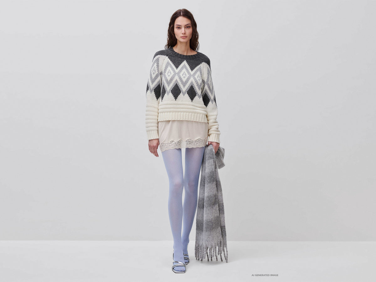 Nordic pattern jacquard sweater
