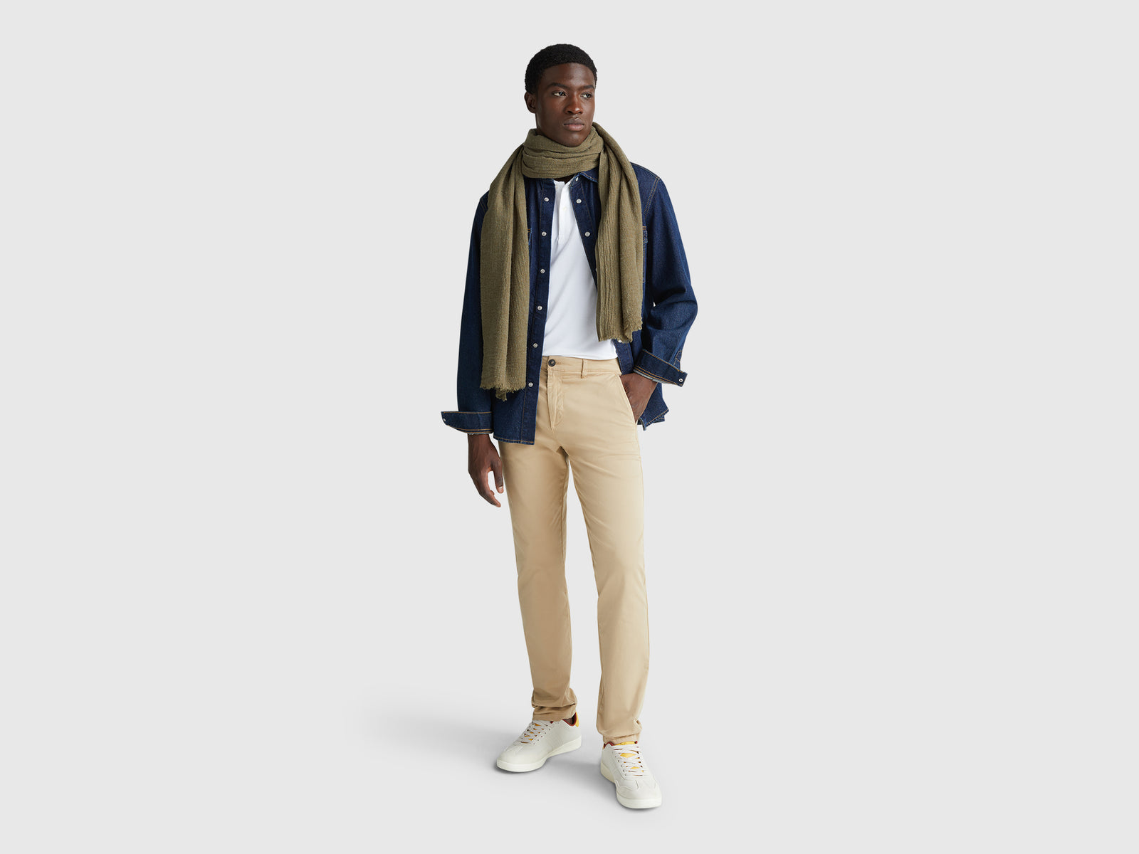 Slim fit cotton chinos