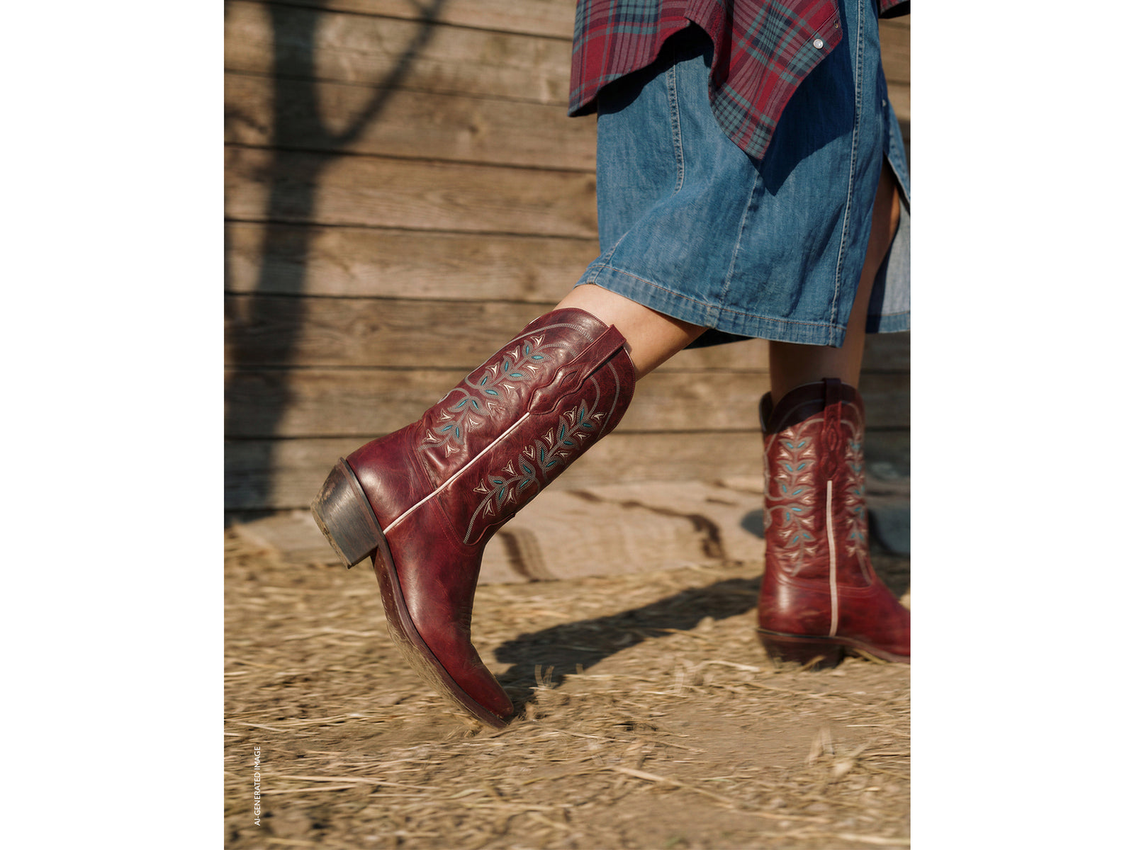 High red Texan boots
