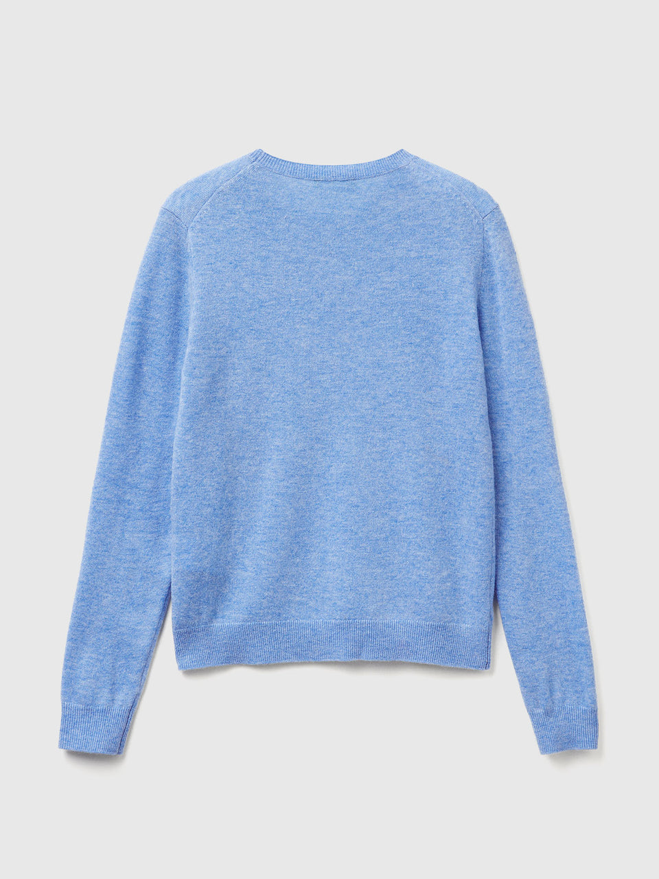 Camisola de gola redonda azul-claro em lã Merino - ucb_image_BS